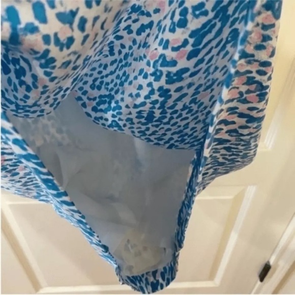 Sandro Dress Rebelle Silk Leopard Print Blue Pink - Picture 10 of 15